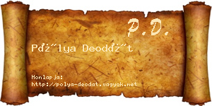 Pólya Deodát névjegykártya